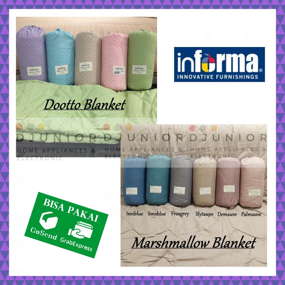 INFORMA - BORDIR CUSTOM NAMA DOOTTO SELIMUT BEDCOVER / BLANKET BED COVER MARSHMALLOW