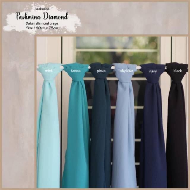 TERLARIS!!! BEST SELLER !!! HIJAB / JILBAB PASHMINA DIAMOND PREMIUM - BAHAN DIAMOND CREPE