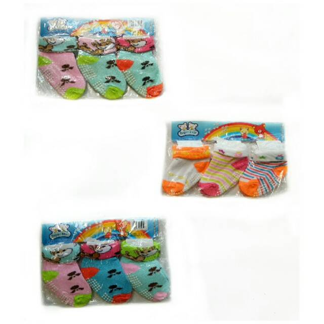  Kaos  kaki  bayi perempuan murah  dg anti  slip  baby newborn 