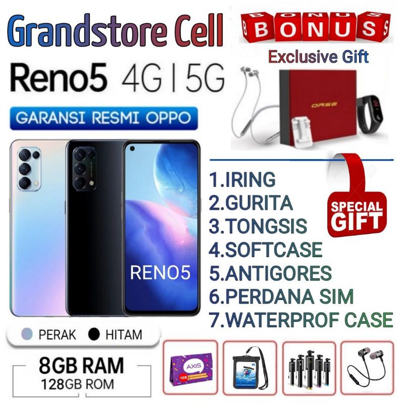 OPPO RENO 5 RAM 8/128 GB GARANSI RESMI OPPO INDONESIA | Shopee Indonesia