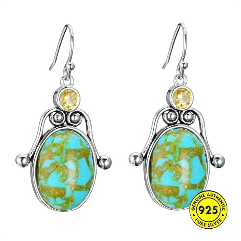 925 Silver New Silver Turquoise Earrings