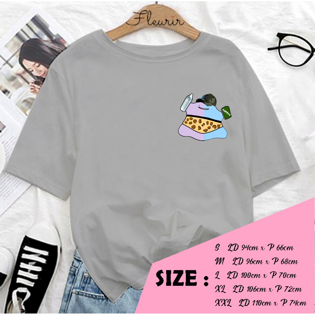 FLEURIR - KAOS DITTO HORROR WANITA DEWASA LENGAN PENDEK OVERSIZE JUMBO