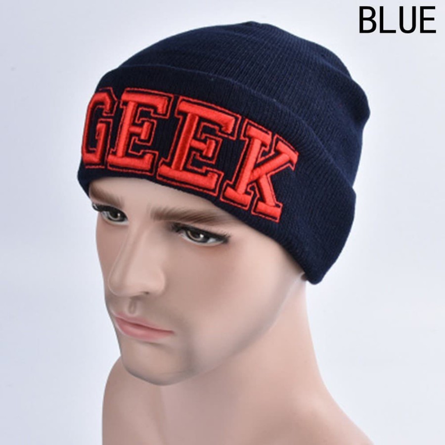 kupluk beanie GEEK topi pria import murah musim dingin winter