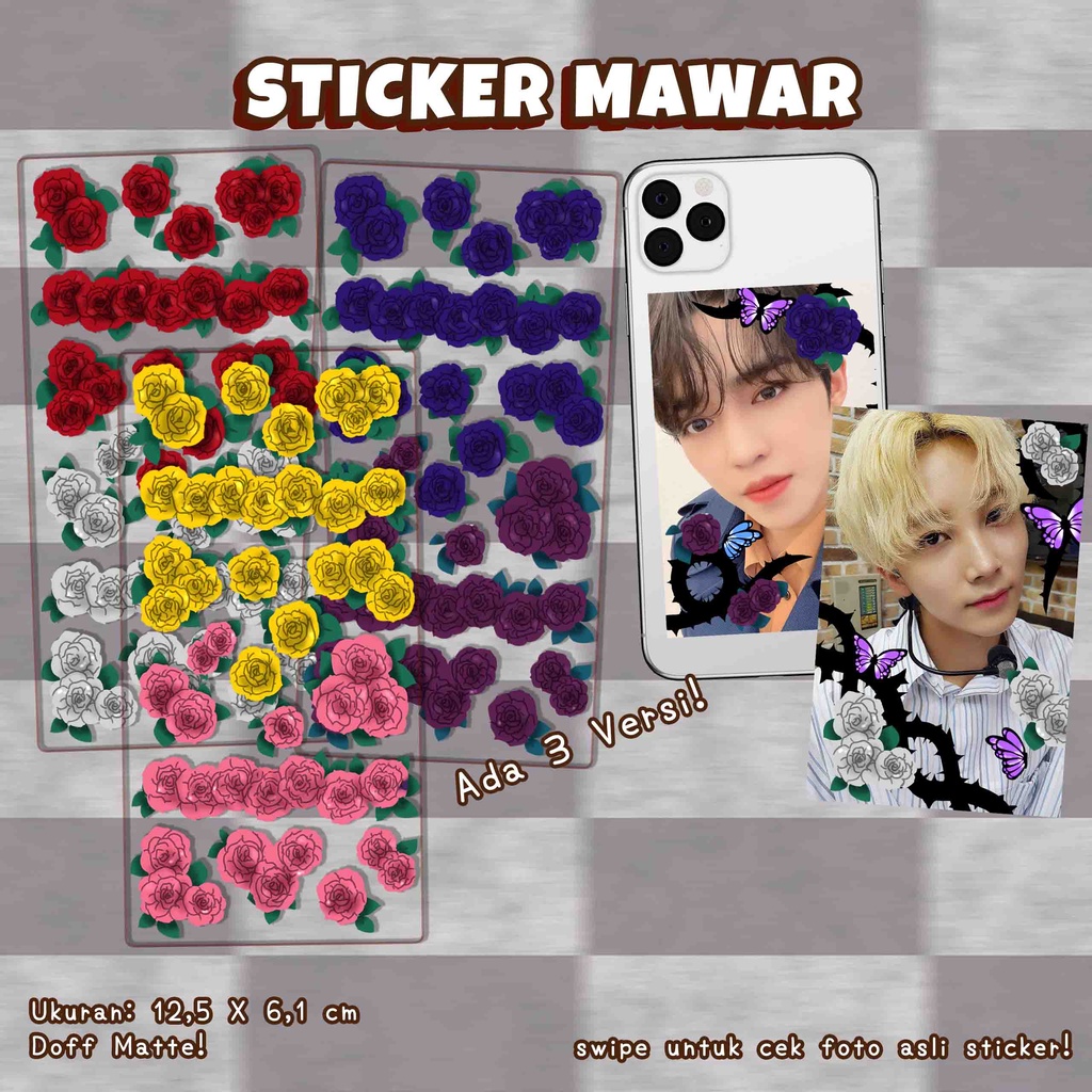 Stiker Dekorasi Deco Photocard / Journal / Polcos Mawar / Rose (Waterproof) by @peachkiss.xo