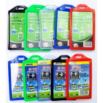 

FRAME Casing Tempat ID Card Holder ELASTIS Bening Potrait 2 SLOT KARTU T017 T 017