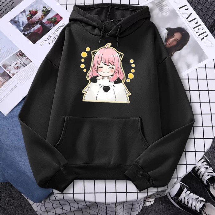 Hoodie anime Anya Spy X Family 6 - Putih, M (60cm x 45cm)