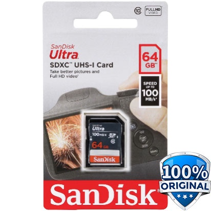 SanDisk Ultra SDXC UHS-I Class 10 SD Card (100mb/s) 64GB - SDSDUNR-64G