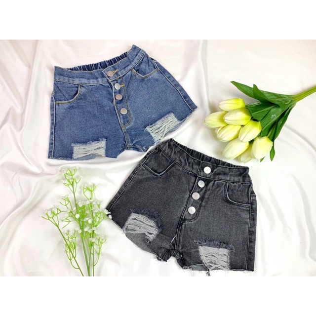  Celana  pendek  korea anak  cewe ripped jeans anak  ripped 