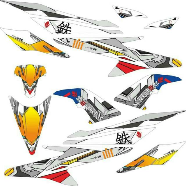 Sticker Aerox 155 Striping Gundam Barbatos