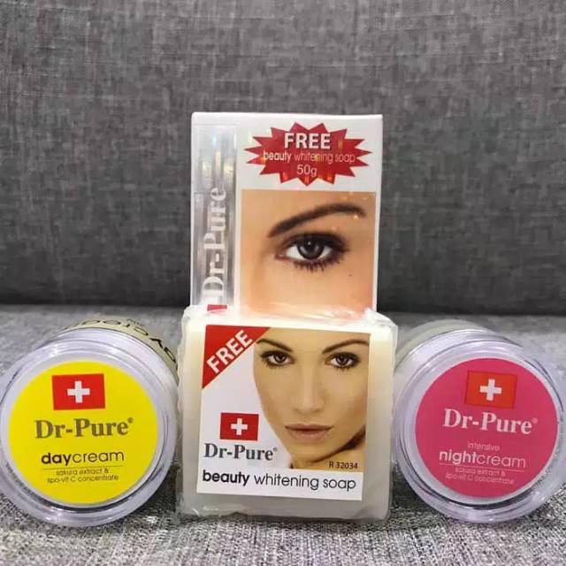 DR PURE night cream/ day cream / sabun 1 set cream pencerah wajah BPOM 100% ORIGINAL