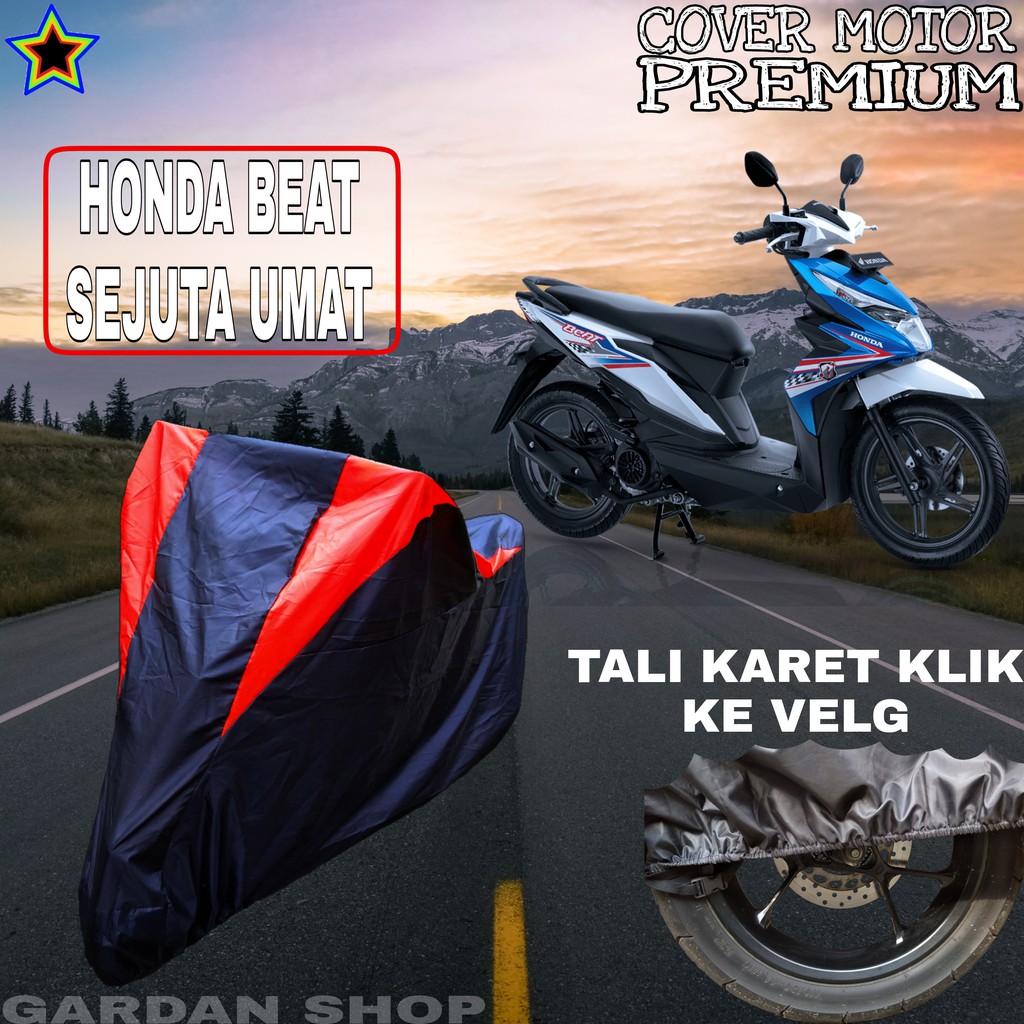 Sarung Motor HONDA BEAT SUJUTA UMAT Hitam MERAH Body Cover Penutup Pelindung Motor Honda Beat