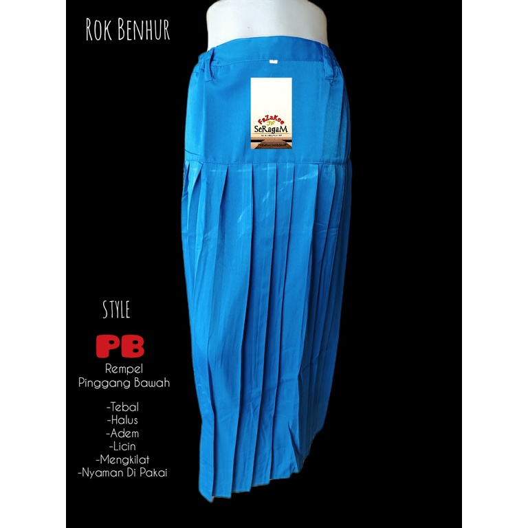 Seragam Sekolah Rok Biru Benhur Panjang
