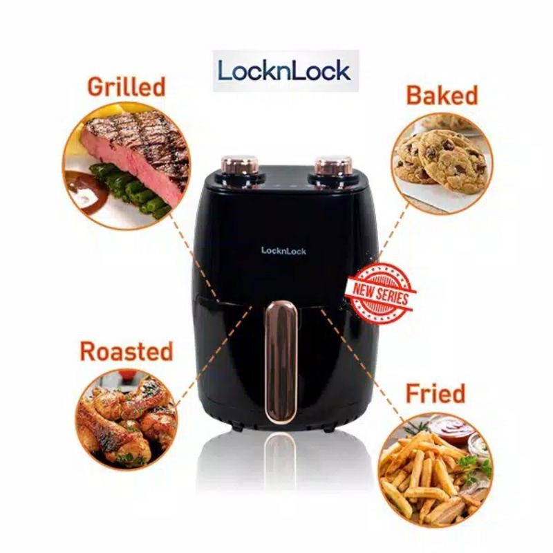 air fryer lock n lock black - rose gold