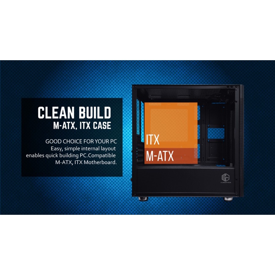 Casing CUBE GAMING AVENT BLACK - mATX - FRONT-TOP &amp; SIDE MESH PANEL