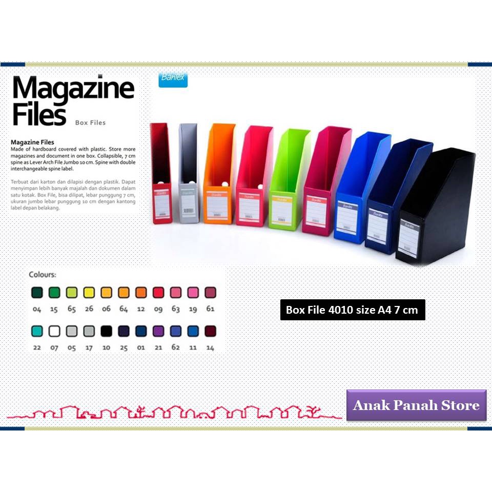 

Box File Plastik Ukuran A4 Merk Bantex 4010