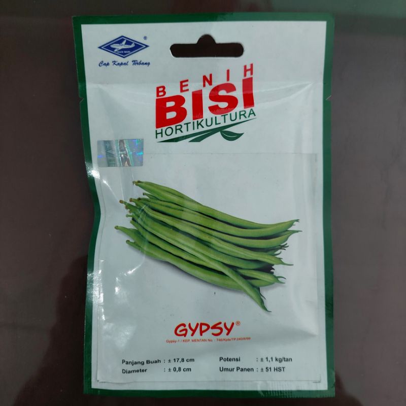 Benih Buncis GYPSY | Benih Bisi Holtikulura - Cap Kapal Terbang (150 biji).