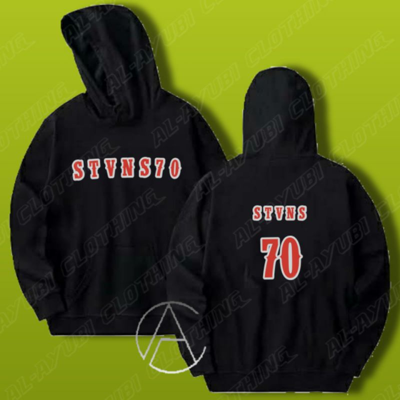 JAKET HOODIE DEWASA STVNS 70 - Hitam