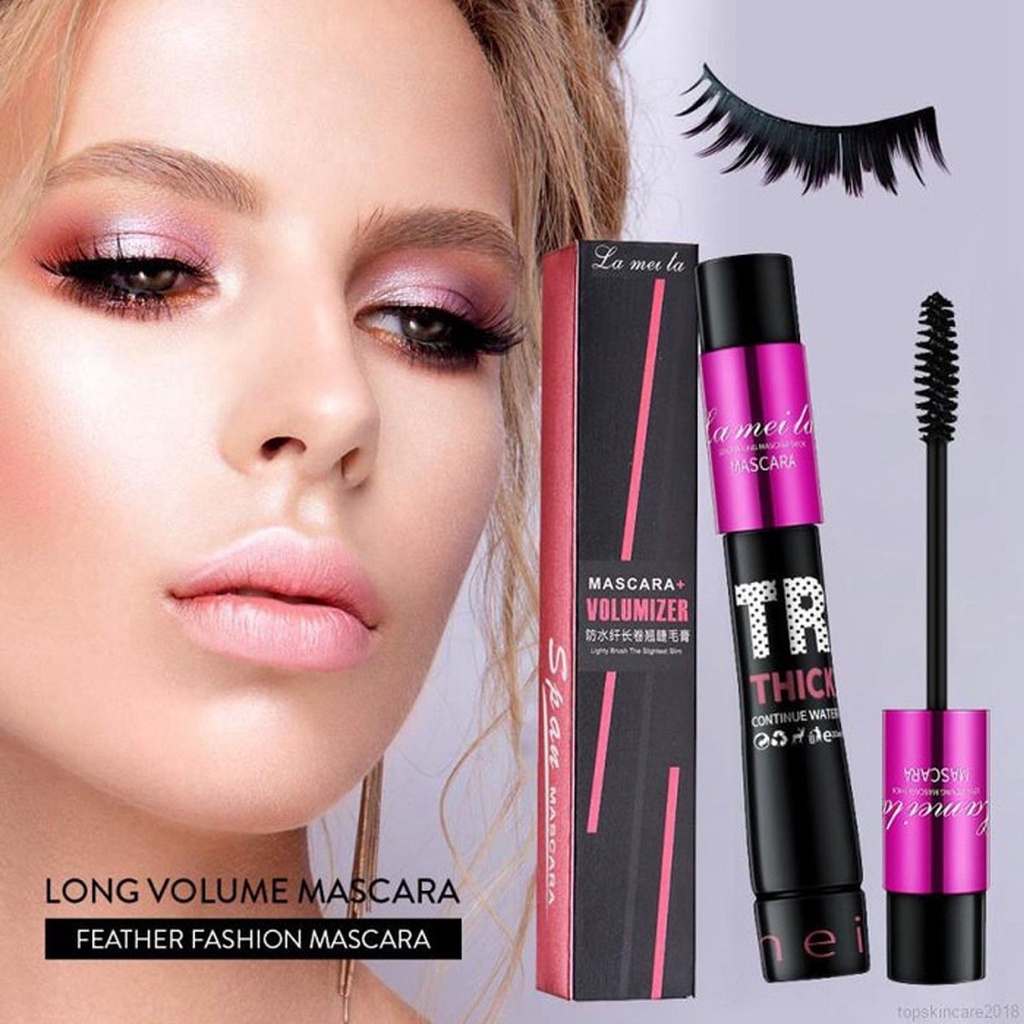 (BISA COD) Maskara Lameila Ultra Thick Anti Air - MASCARA LA MEI LA VOLUMIZER THICK WATERPROOF FIBER EYELASH PRIMER