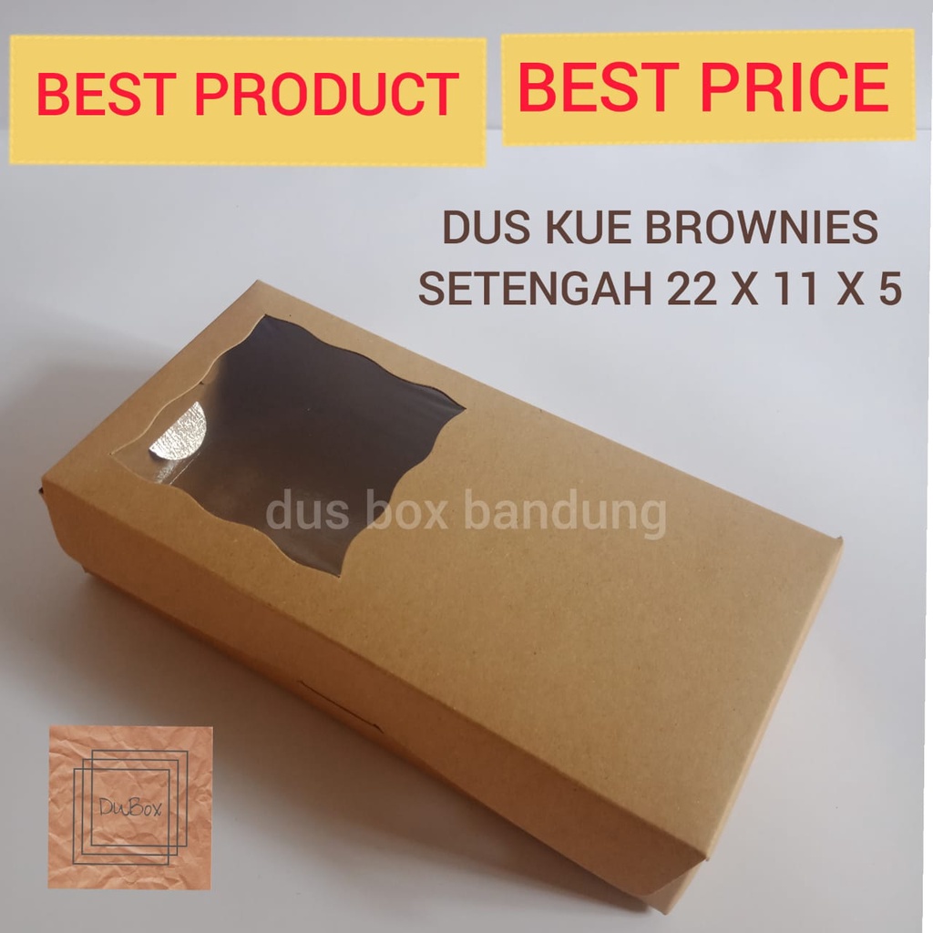 10 PCS Uk. 22x11x5 cm bukaan setengah DUS KUE BROWNIES BUKAAN DEPAN DUS KUE DUS KUE CANTIK DUS MAKAN
