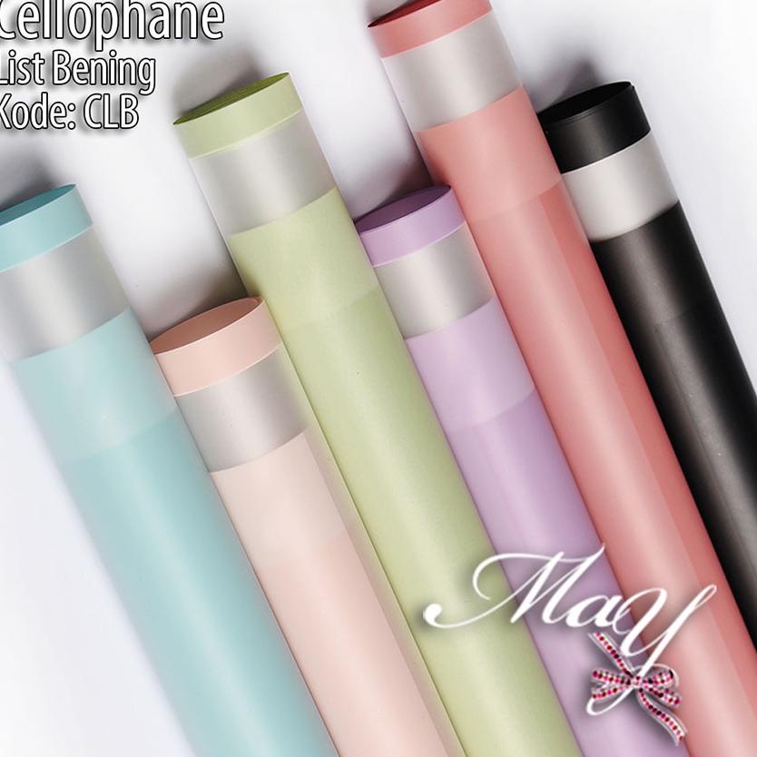 

Sedang Trend 20 lembar Cellophane dengan border bening kombinasi Warna Flower Wrapping Bungkus Bunga Buket (CLB)