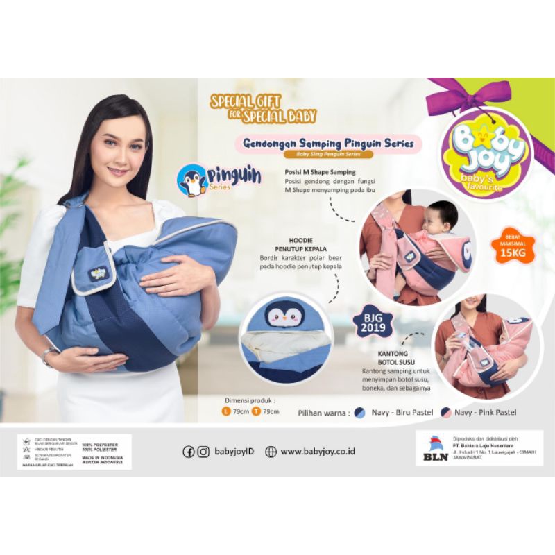 Gendongan Bayi Samping Baby Joy Pinguin Series BJG 2019