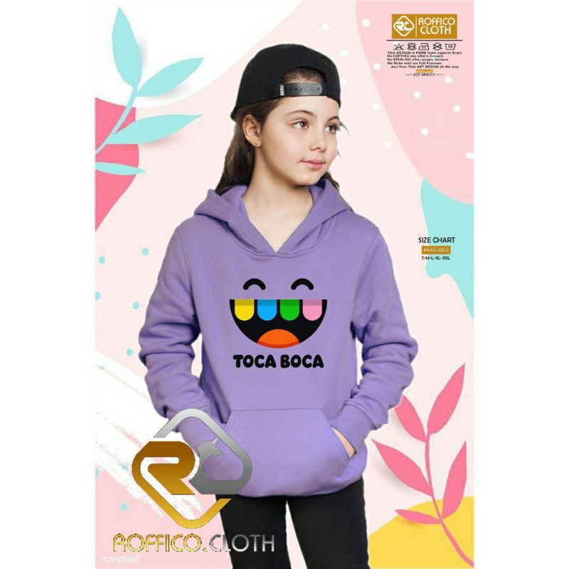 jaket hoodie zipper anak toca life toca soca