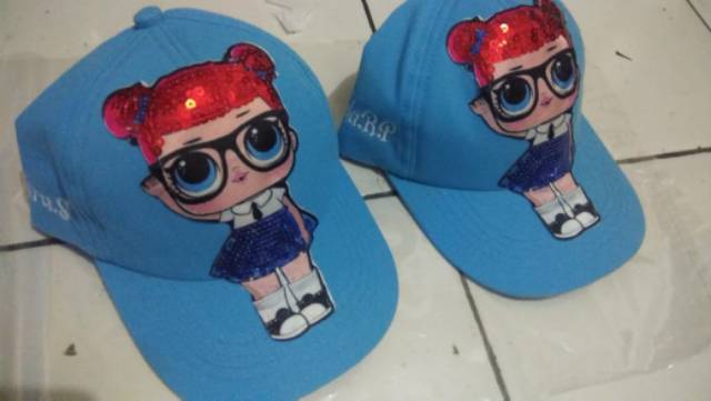 topi anak led LOL/SUPER HERO pake nama