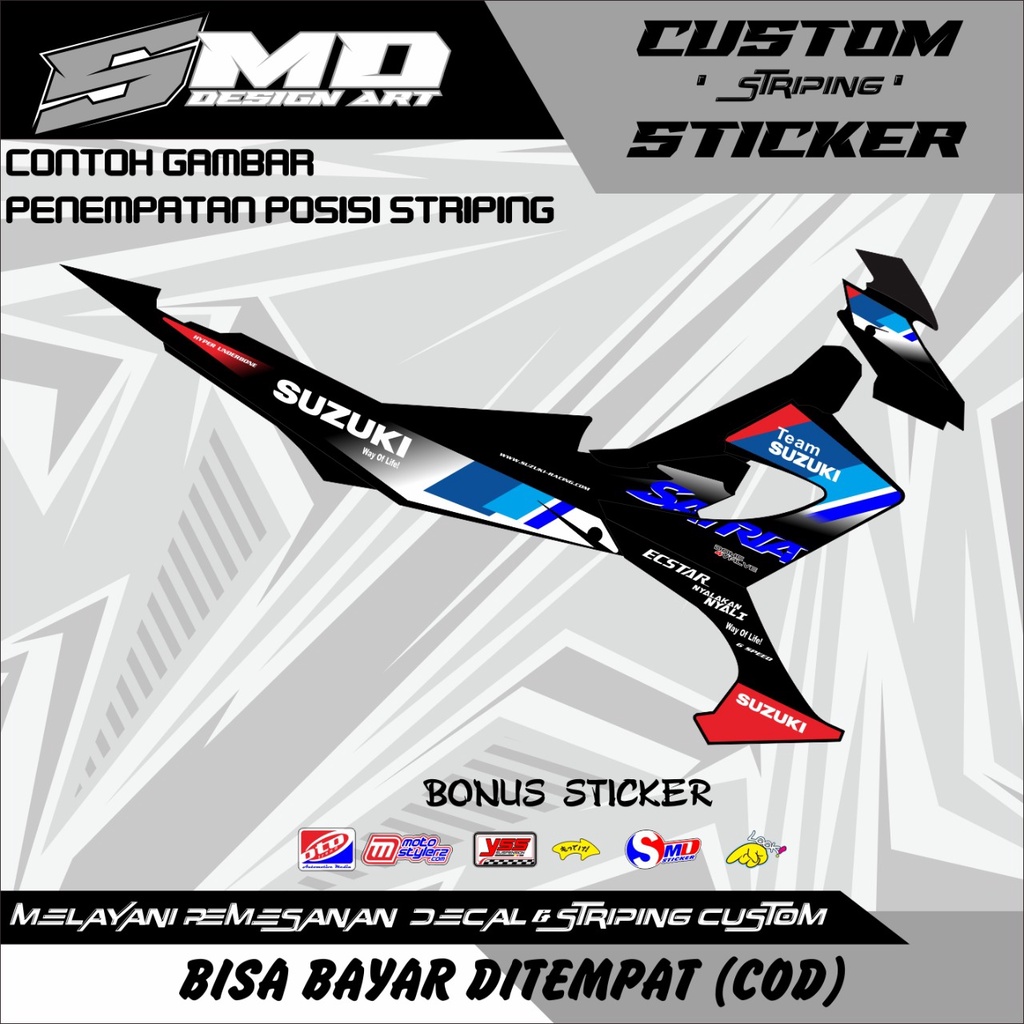 STRIPING VARIASI SATRIA FU FACELIP/FL 2013-2015  RACING