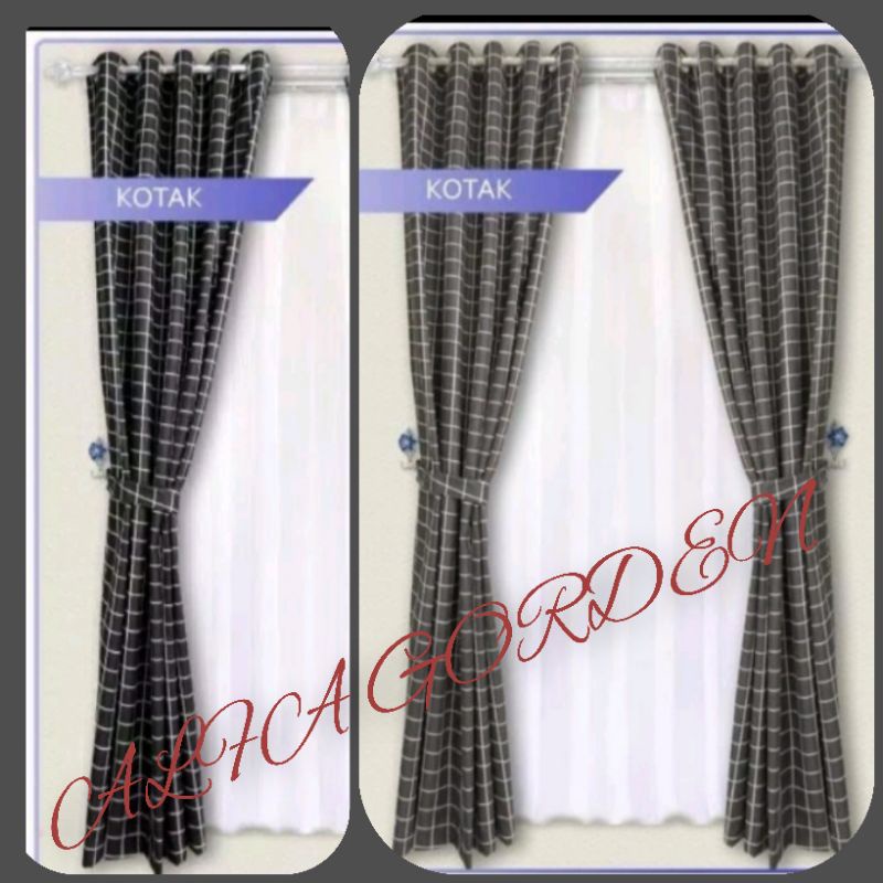 gorden pendek gorden polos motif kotak minimalis korden kolongan gorden poni jendela pintu ruang tam