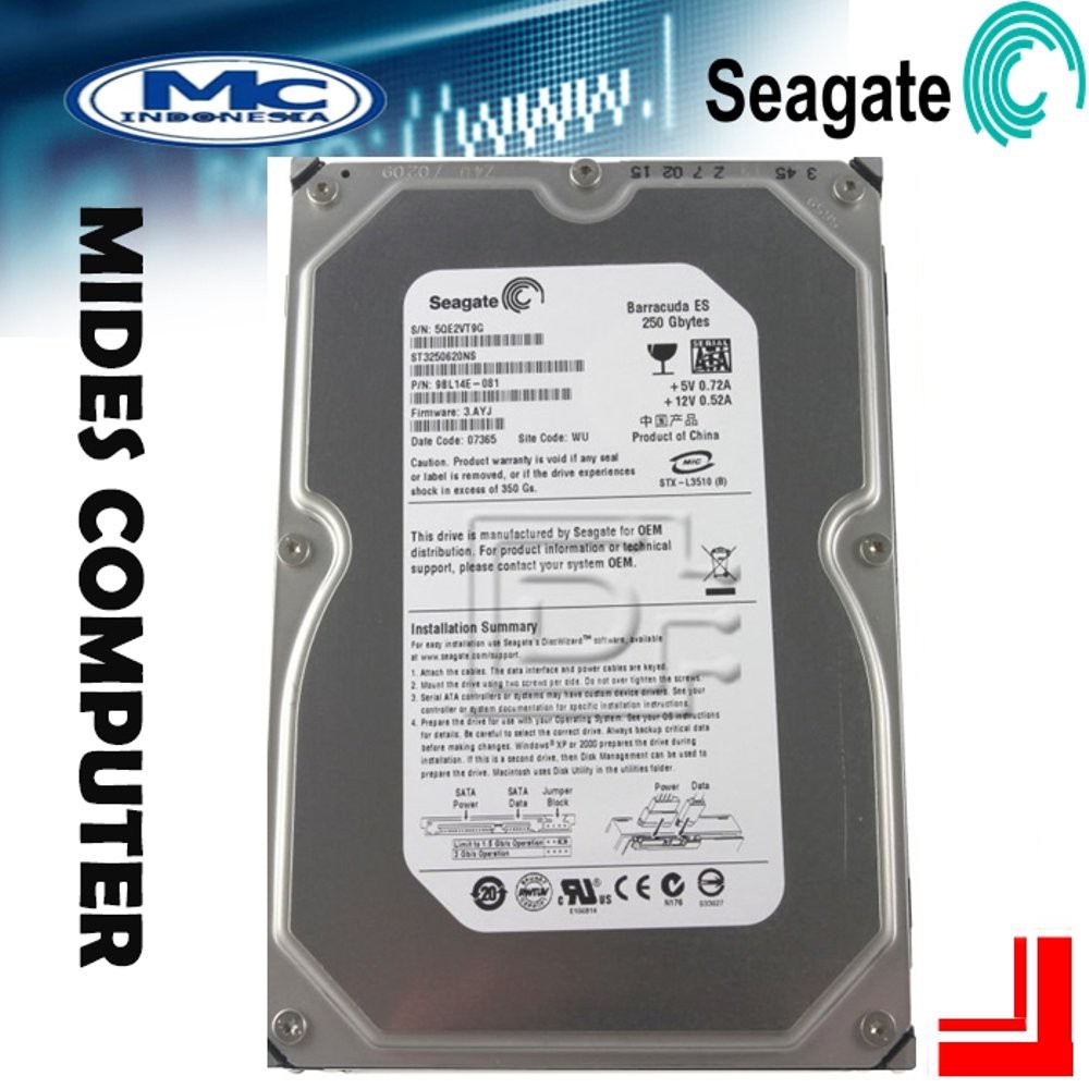 Harddisk Hdd  Internal pc 250gb Sata Seagate slim Termurah