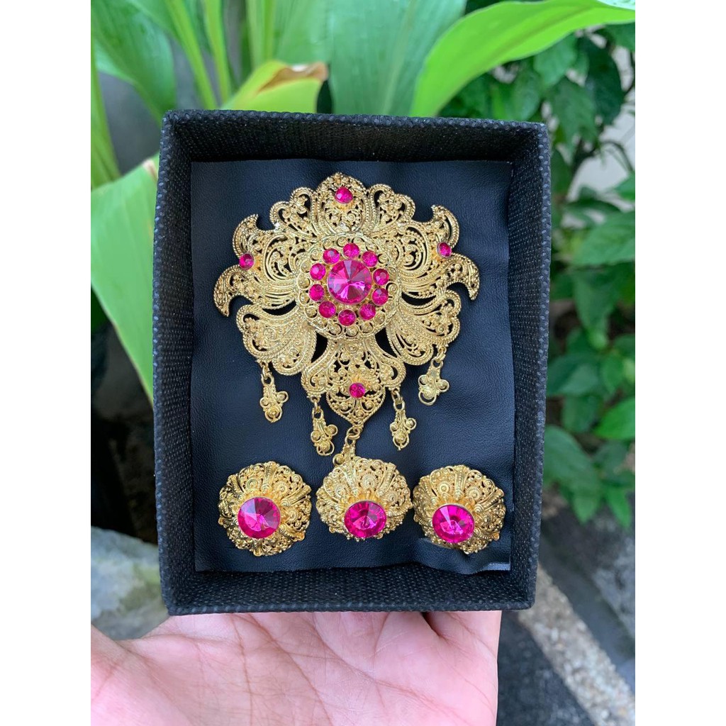 bros alpaka bali motif pakis sirkon st-pink