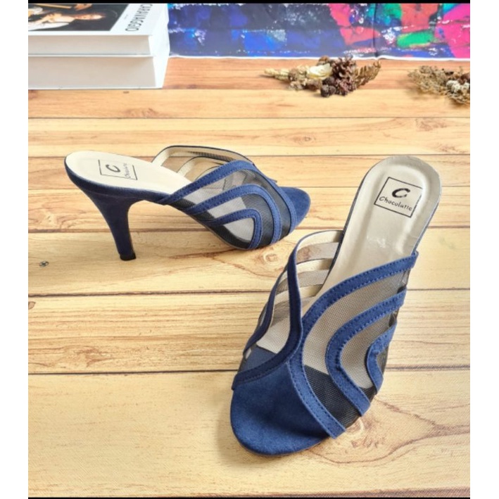 ABBUSHOES H 01  haig hell Wanita Bahan Suede puring 9cm 36/40