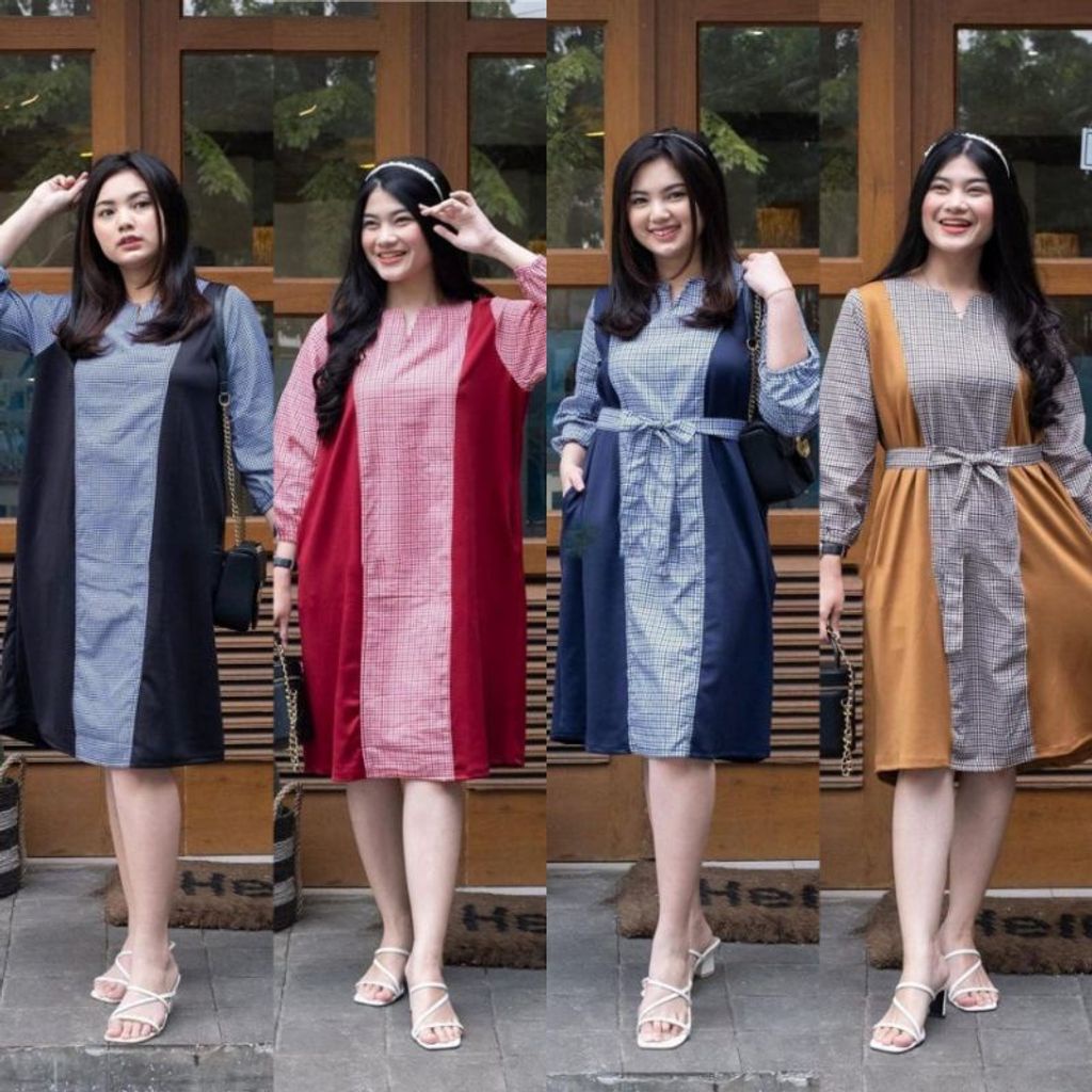 CAMARA TUNIK KAIN TOYOBO MIX KATUN KOTAK (FREE BELT) Tunik Kekinian Viral Baju Atasan Wanita Kekinia