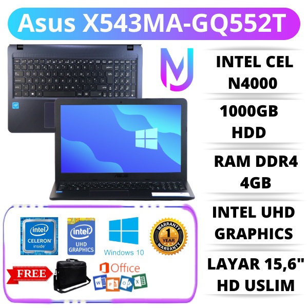 Jual Laptop Murah Asus X543ma Gq552t Intel Cel N4000 Ram 4gb 1tb