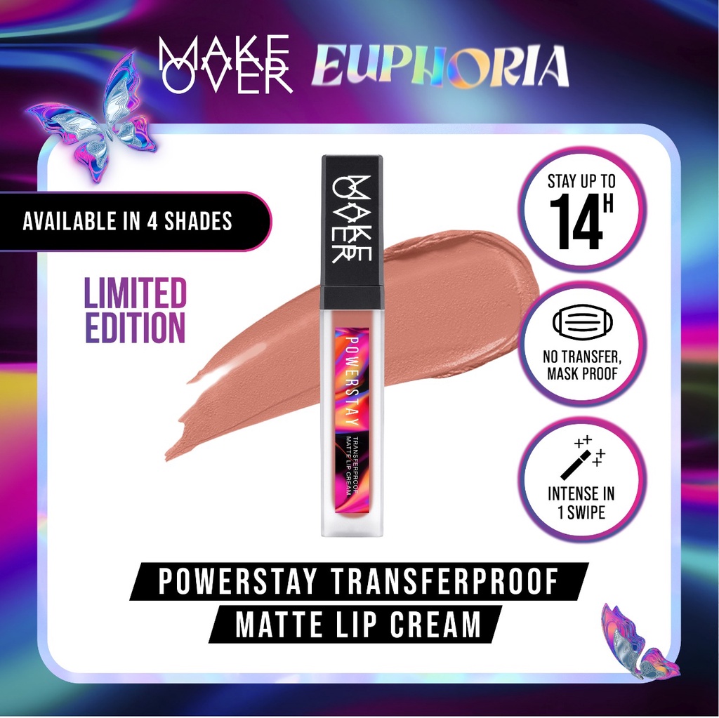 ★ BB ★  MAKE OVER Powerstay Transferproof Matte Lip Cream - Euphoria [NEW Limited Edition]