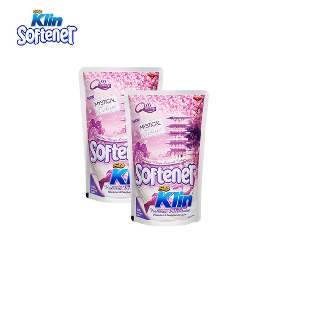 Soklin Softener Pelembut Dan Pewangi Pakaian Ungu Mystical Tokyo Pouch 1800 ml x2