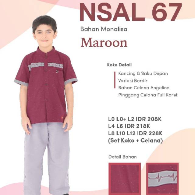 Baju Muslim Anak laki laki koko anak set celana Nibras