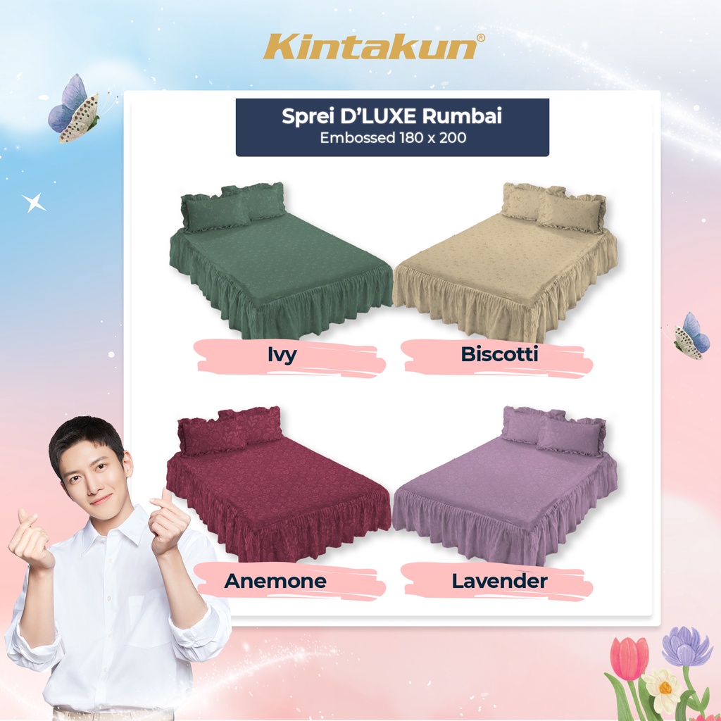 Kintakun Sprei Rumbai 180 King Embossed Dluxe  Microfiber 39 cm 5 in 1