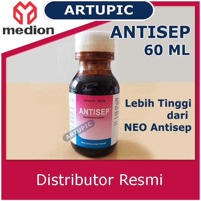 Antisep 60 ml Antiseptik Desinfektan Pembasmi Kuman Unggas Ayam Sapi Hewan Medion