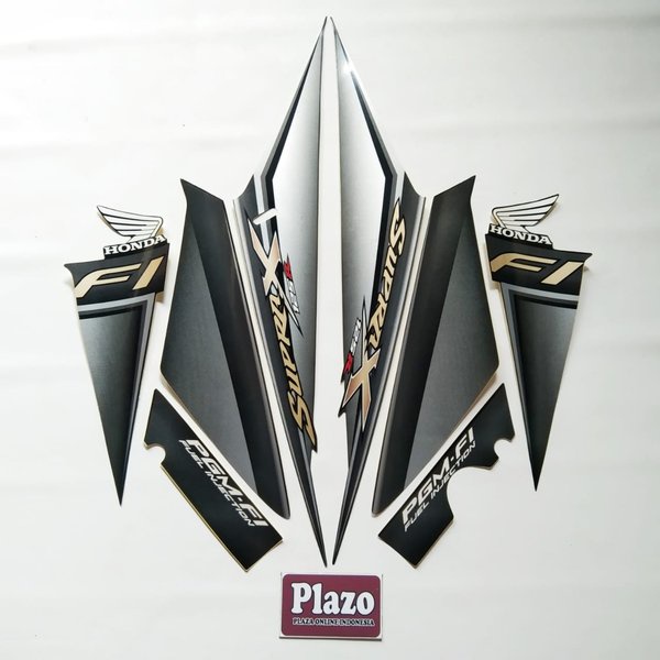 Striping stiker honda Supra x 125 fi 2009 Hitam