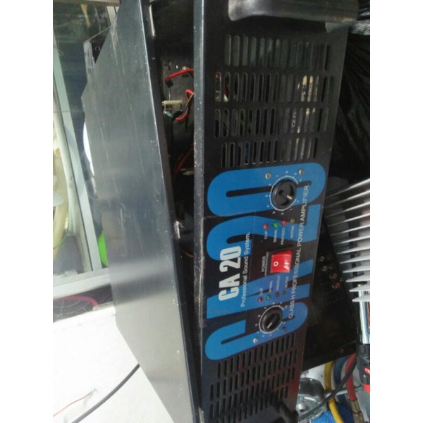Box amplifier CA-20 + lampu LED depan box + 2potensio 2knop - bok power ampli  besar CA20