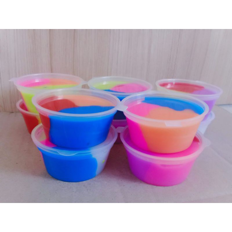 MAINAN ANAK MINI SLIME RAINBOW LUCU KENYAL