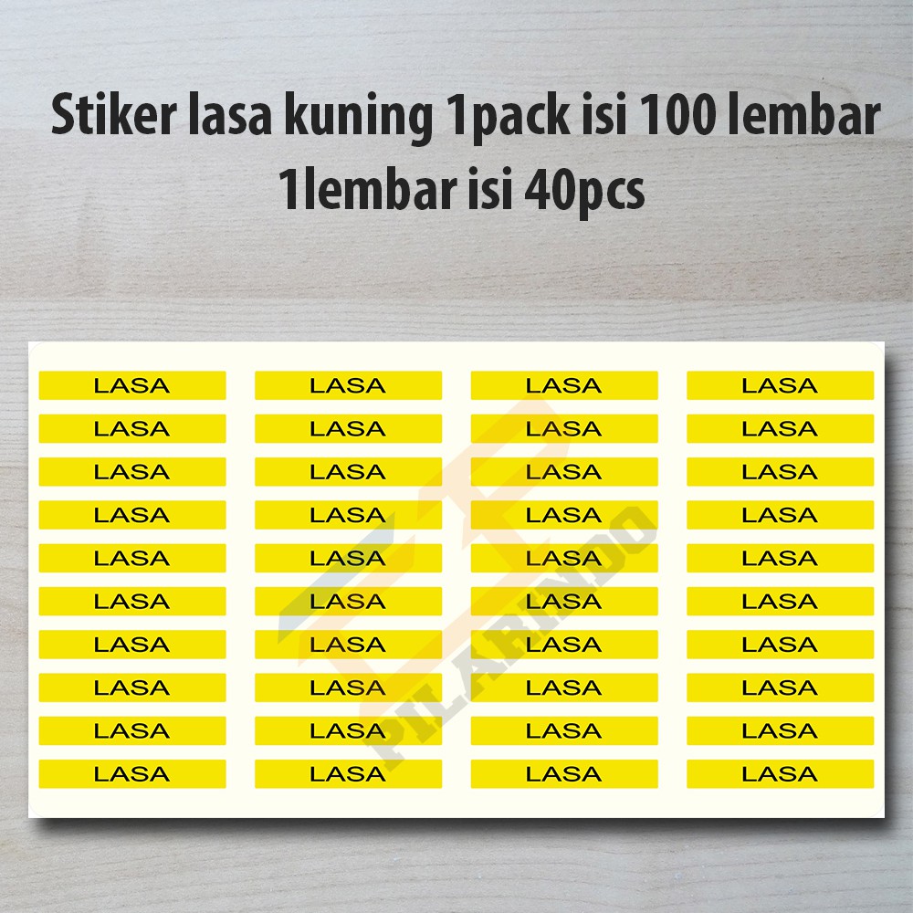 

Stiker Lasa 1 Pack isi 100 lembar = ( 1 lembar isi 40pcs )