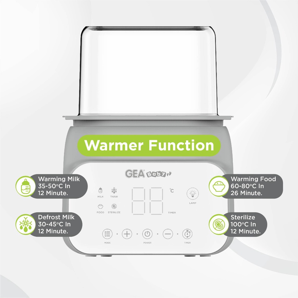 Gea Baby GW100 Smart Digital Bottle Warmer &amp; Sterilizer Penghangat ASI