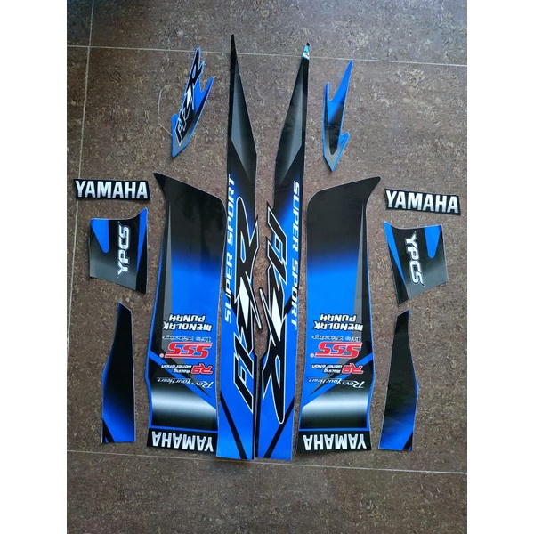 STIKER STRIPING LIS BODY MOTOR YAMAHA FIZR VARIASI HITAM BIRU