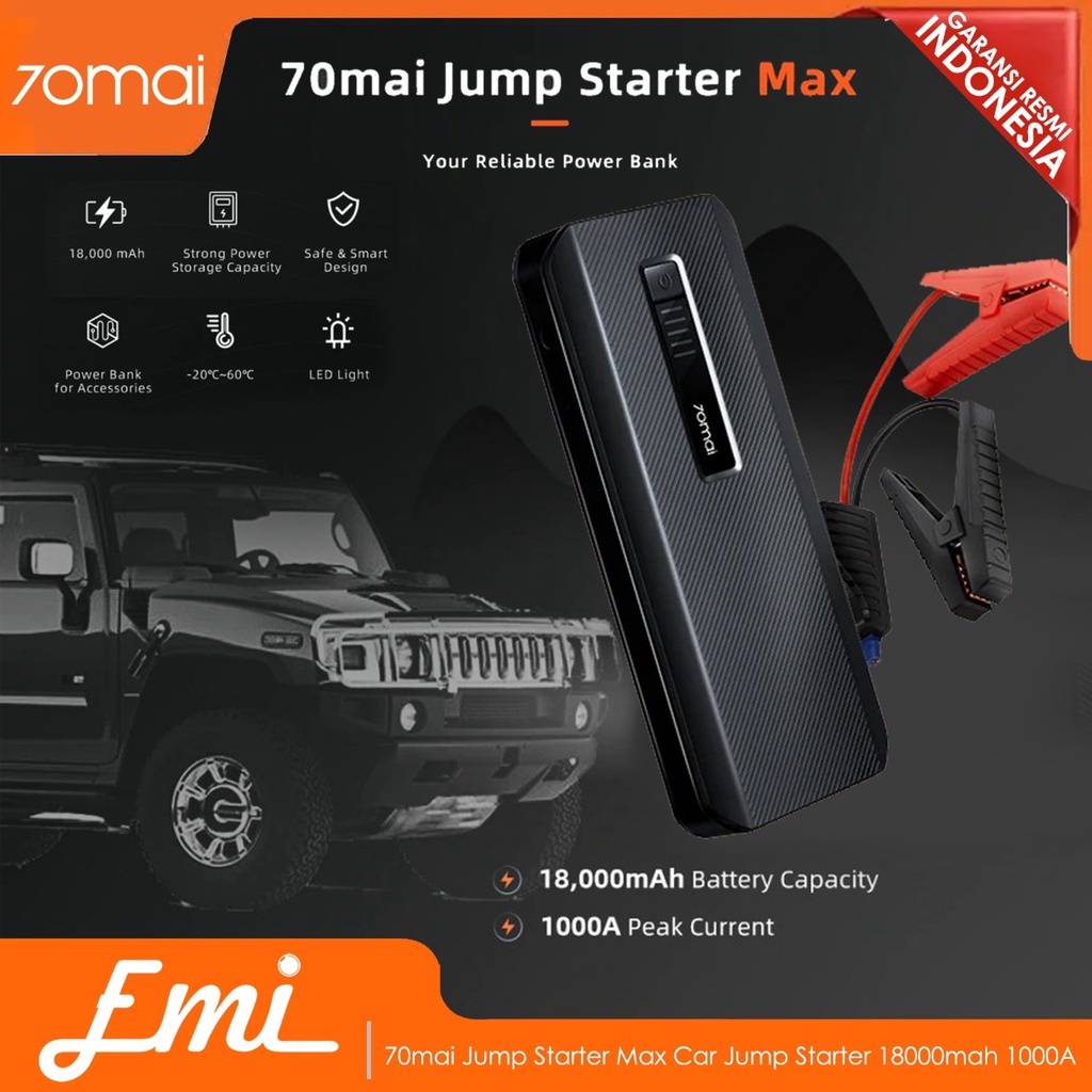 70mai Jump Starter Max Car Jump Starter PS01 PS06 18000mah 1000A