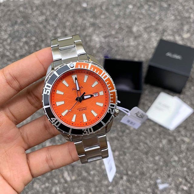 Alba Sumo Samurai AG8K27X1 Jam Tangan Pria AG8K27 Original Orange