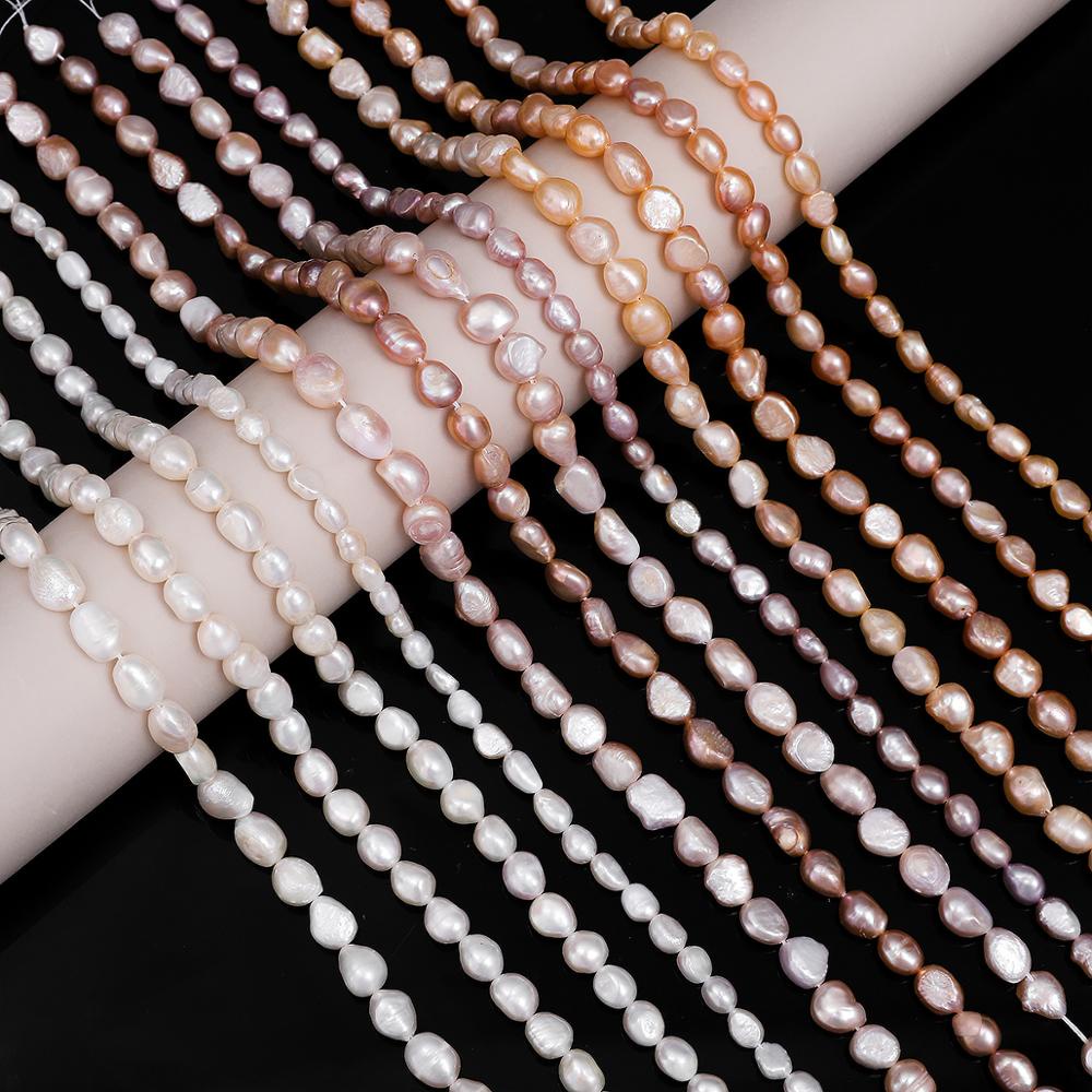 Kualitas Tinggi 10 Pcs Lurus Lubang Alami Mutiara Air Tawar Manik-manik Pukulan Manik-manik Longgar untuk DIY Wanita Elegan Kalung Perhiasan Membuat