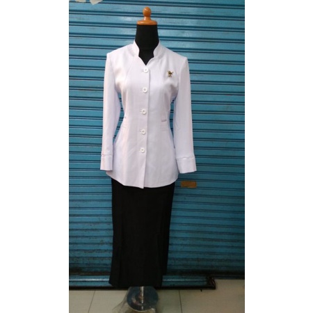 blazer putih hitam polos seragam guru baju putih hitam PNS blazer kode CA