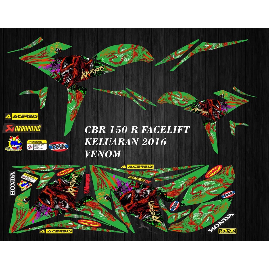 STIKER STRIPING DECAL CBR 150 R FACELIFT TH 2016 VENOM